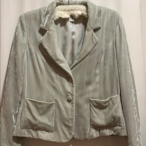 VTG INTUITIONS VELVET JACKET SZ 10 PALE SAGE